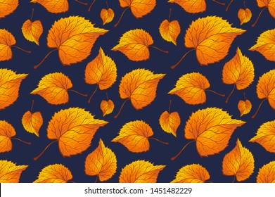 Background sheet Seamless autumn pattern with colorful translucent leaves for your creativity vector, eps 10 art