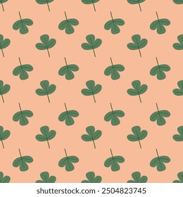 Background of the sheet. Seamless pattern with leaves in a minimalist doodle style