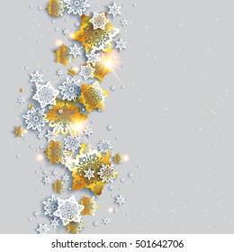 Background with shine snowflakes