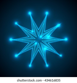 Background with shining abstract star. Vector illustration.