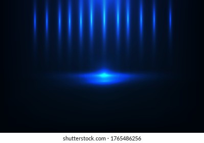 Background with shining field. Blue rays. Vector illustration