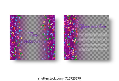 Background with shiny colored flying confetti for New Year's design of congratulations
