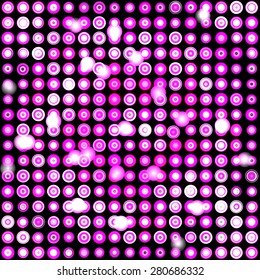 Background of shiny discs with a touch of raspberry