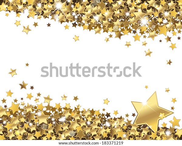 Background Shiny Gold Stars Stock Vector (Royalty Free) 183371219 ...