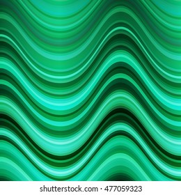 Background of shiny wavy lines. Shades of green. Bright background.