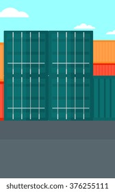 Hintergrund der Schiffscontainer im Hafen.