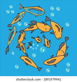 fondo con una muestra de peces oceánicos