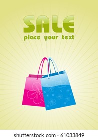 background with shopping bags, vector design