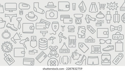 background with shopping icons. shopping icon background
