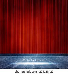 Background in show. Vector interior shined with a projector