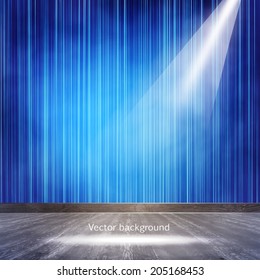 Background in show. Vector interior shined with a projector