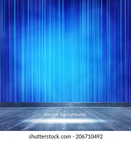 Background in show. Vector interior shined with a projector