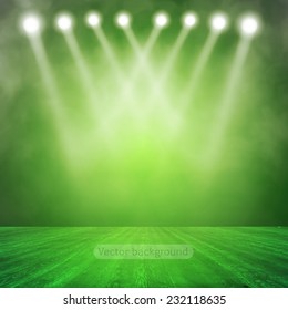 Background in show. Vector interior shined with a projector