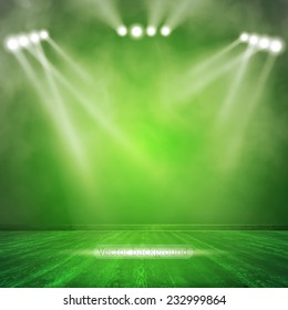 Background in show. Vector interior shined with a projector