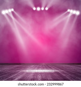 Background in show. Vector interior shined with a projector