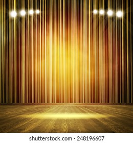 Background in show. Vector interior shined with a projector