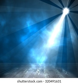 Background in show. Vector interior shined with a projector