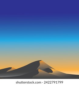 El fondo muestra el ocaso en el desierto