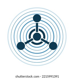 Background with a sign of biological hazard. Spread of radiation after a nuclear explosion. Vector illustration.
