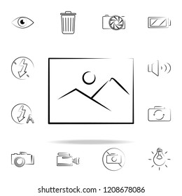 background sign outine icon. Photo and camera icons universal set for web and mobile