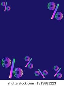 Background with sign of percent. Copy space. Banner for sale concept. Vector EPS10