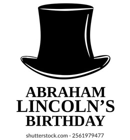 Background silhouette of Abraham Lincoln's birthday hat, US President. Vector illustration.