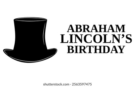 Background silhouette of Abraham Lincoln's birthday hat, US President. Vector illustration.