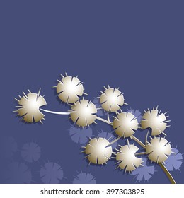 background with silhouette of branch with flowers