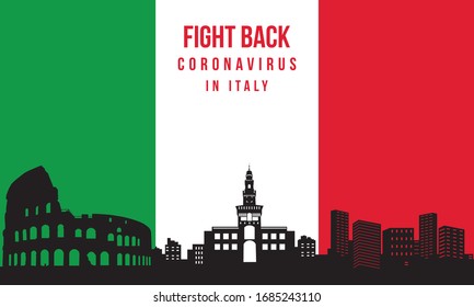 Background silhouette city infected with covid19 disease.