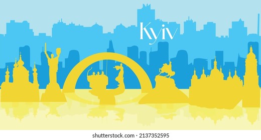 The background is a silhouette of the city of Kyivfor a website or banner. Concept for a car rentals website for around the world.Background silhouette Kyiv.