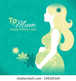 Background with silhouette of pregnant woman