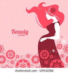Background with silhouette of pregnant woman