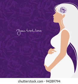 Background with silhouette of pregnant woman