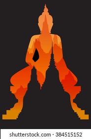 background in Silhouette of Thai Buddha