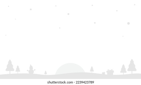 Background silhouette of trees and ice dolls during winter on Christmas day