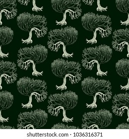 Background of the silhouettes of the decorative trees