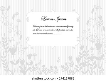 background silhouettes grey flowers on a white background with space for text.vector illustration