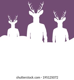 Background with silhouettes of hipsters