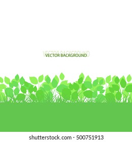 Background with silhouettes of leaves. Background for your text. vector