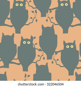 background with silhouettes of owls