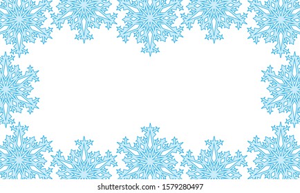 Background of silhouettes of snowflakes. Vector illustration. Applied clipping mask.