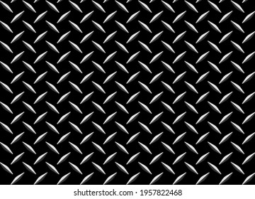 Background silver black metallic, chrome diamond plate sheet metal texture on black.