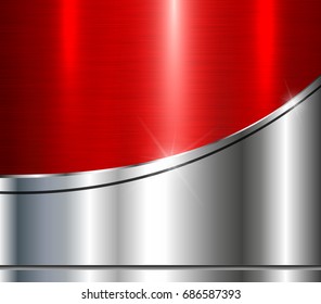 Metálico plateado de fondo con textura brillante de metal rojizo, ilustración vectorial.