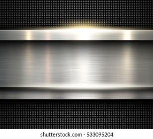 Background silver metallic, vector metal texture.