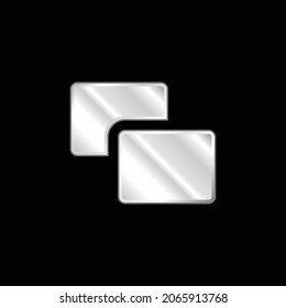 Background silver plated metallic icon