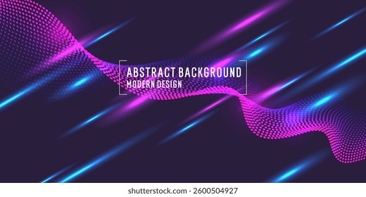 Background with simple geometric elements. A template for placing text. Big date, processing of digital information flow. A banner for a business presentation. Data flow.