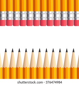 Background from simple pencil for drawing and sketching with eraser