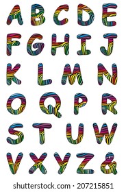 Background skin zebra shaped letter 