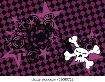 background with skull cartoon in vector format
