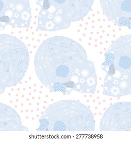 Background with skulls for Halloween.Seamless.